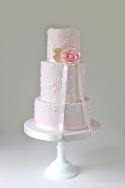 Blushing Rose Wedding Cake