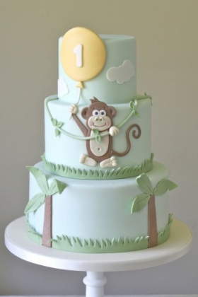 Monkey Balloon Birthday Cake